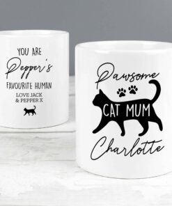 Personalised Pawsome Cat Mum Mug