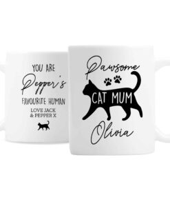 Personalised Pawsome Cat Mum Mug