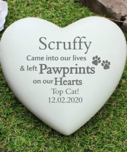 Personalised Pet Pawprints Heart Memorial