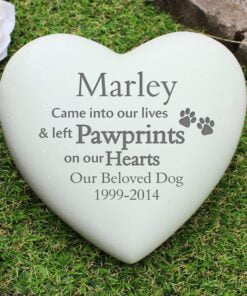 Personalised Pet Pawprints Heart Memorial