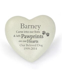 Personalised Pet Pawprints Heart Memorial