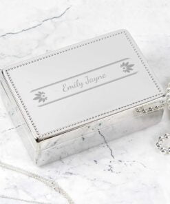 Personalised Petals Rectangular Jewellery Box