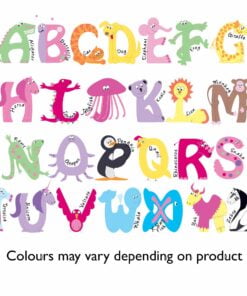 Personalised Pink Animal Alphabet Lunch Bag