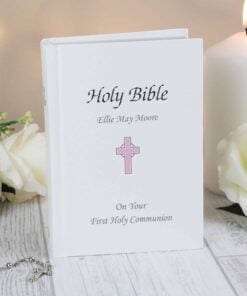 Personalised Pink Cross Bible