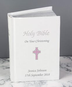Personalised Pink Cross Bible