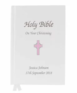 Personalised Pink Cross Bible