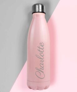 Personalised Pink Metal Insulated Drinks Bottle