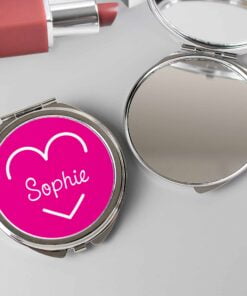 Personalised Pink Name Island Compact Mirror