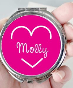 Personalised Pink Name Island Compact Mirror