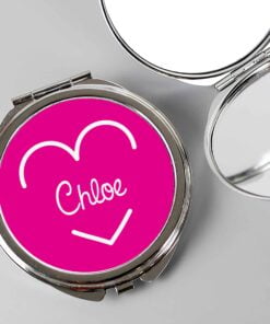 Personalised Pink Name Island Compact Mirror
