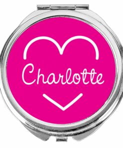 Personalised Pink Name Island Compact Mirror