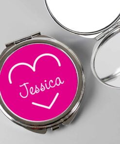Personalised Pink Name Island Compact Mirror