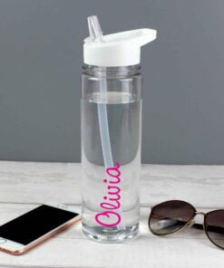 Personalised Pink Name Island Water Bottle