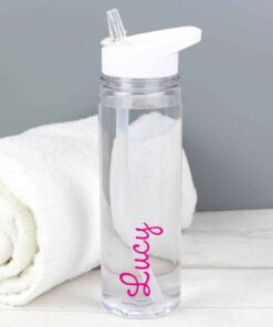 Personalised Pink Name Island Water Bottle