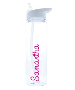 Personalised Pink Name Island Water Bottle