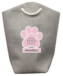 Personalised Pink Paw Print Storage Bag