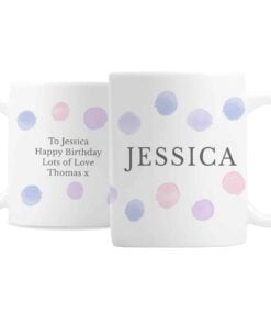 Personalised Pink Spot Mug