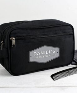 Personalised Plaque Black Vanity Bag