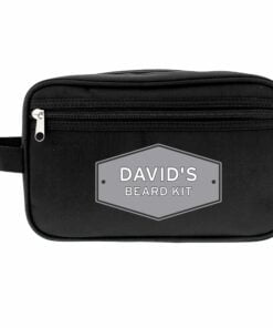 Personalised Plaque Black Vanity Bag