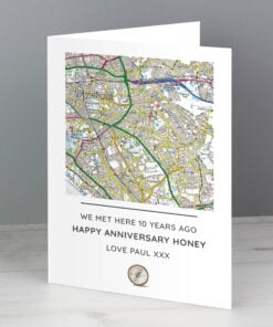 Personalised Present Day Map Compass Card