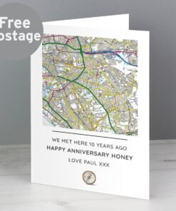 Personalised Present Day Map Compass Card