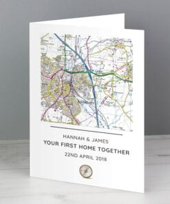 Personalised Present Day Map Compass Card