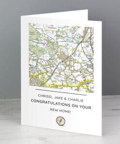 Personalised Present Day Map Compass Card