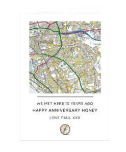 Personalised Present Day Map Compass Card