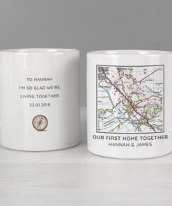 Personalised Present Day Map Compass Mug