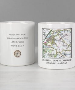 Personalised Present Day Map Compass Mug