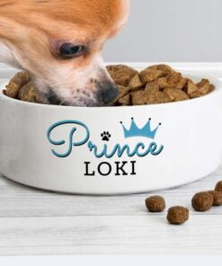 Personalised Prince 14cm Medium Ceramic White Pet Bowl