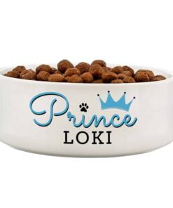 Personalised Prince 14cm Medium Ceramic White Pet Bowl