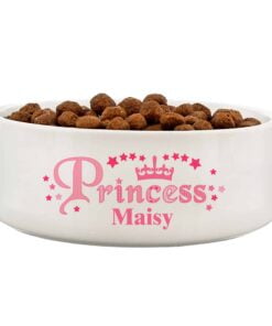 Personalised Princess 14cm Medium White Pet Bowl