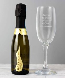 Personalised Prosecco Flute & Mini Prosecco Set