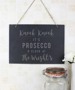 Personalised Prosecco O’Clock Large Hanging Slate Sign