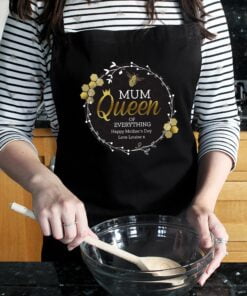 Personalised Queen Bee Black Apron