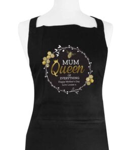 Personalised Queen Bee Black Apron