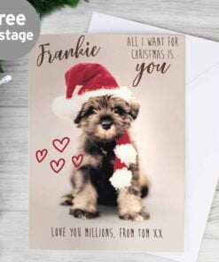 Personalised Rachael Hale ‘All I Want For Christmas’ Puppy Card