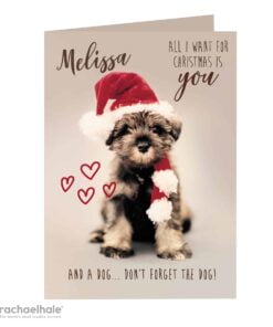 Personalised Rachael Hale ‘All I Want For Christmas’ Puppy Card