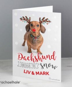 Personalised Rachael Hale Christmas Dachshund Through the Snow Card