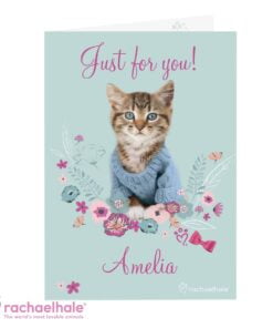Personalised Rachael Hale Cute Kitten Card