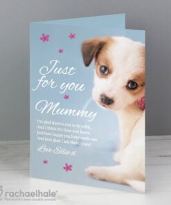 Personalised Rachael Hale ‘Just for You’ Puppy Card