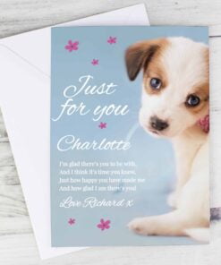Personalised Rachael Hale ‘Just for You’ Puppy Card