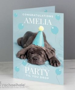 Personalised Rachael Hale ‘Party ‘Til You Drop’ Card