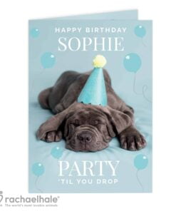 Personalised Rachael Hale ‘Party ‘Til You Drop’ Card