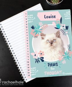 Personalised Rachael Hale ‘Paws for Thought’ Cat A5 Notebook