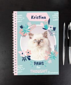 Personalised Rachael Hale ‘Paws for Thought’ Cat A5 Notebook