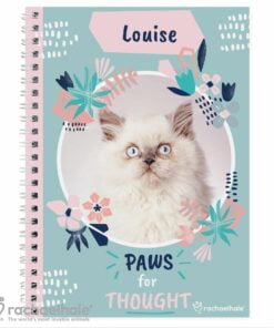 Personalised Rachael Hale ‘Paws for Thought’ Cat A5 Notebook