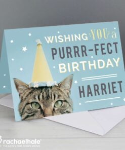 Personalised Rachael Hale Purr-fect Birthday Card