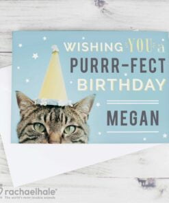 Personalised Rachael Hale Purr-fect Birthday Card